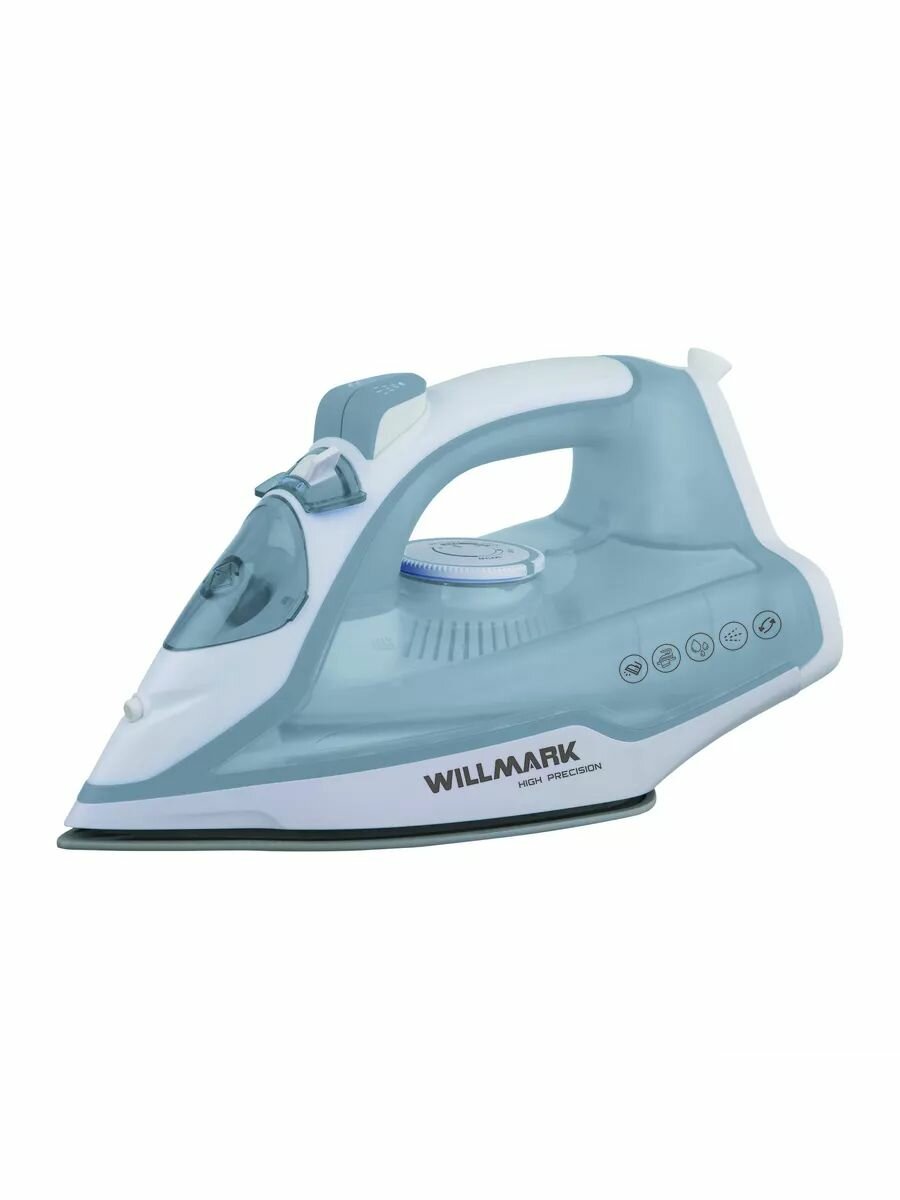 Утюг для одежды WILLMARK SI-2267CB, 2200 Вт, 280 мл, керамическая подошва, самоочистка, паровой удар, бело-серый