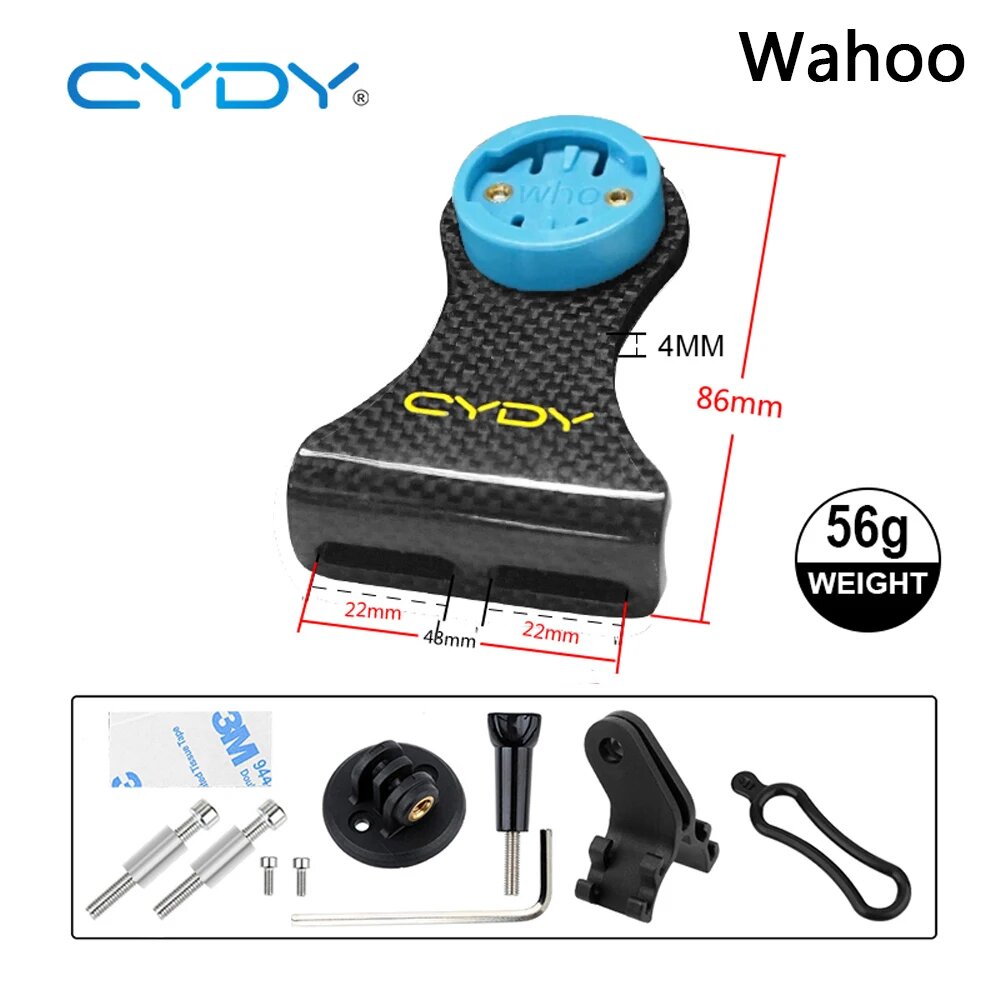 Велокомпьютер CYDY Carbon 3K, держатель Garmin Edge Bryton Rider Whaoo Catey XOSS IGPSPORT MAGENE, Plain Gloss Wahoo