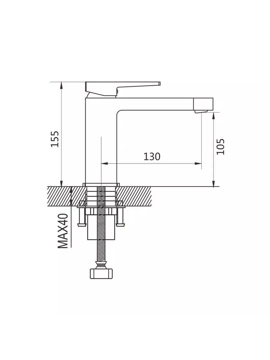 Смеситель для раковины S6801H черный — фото 1