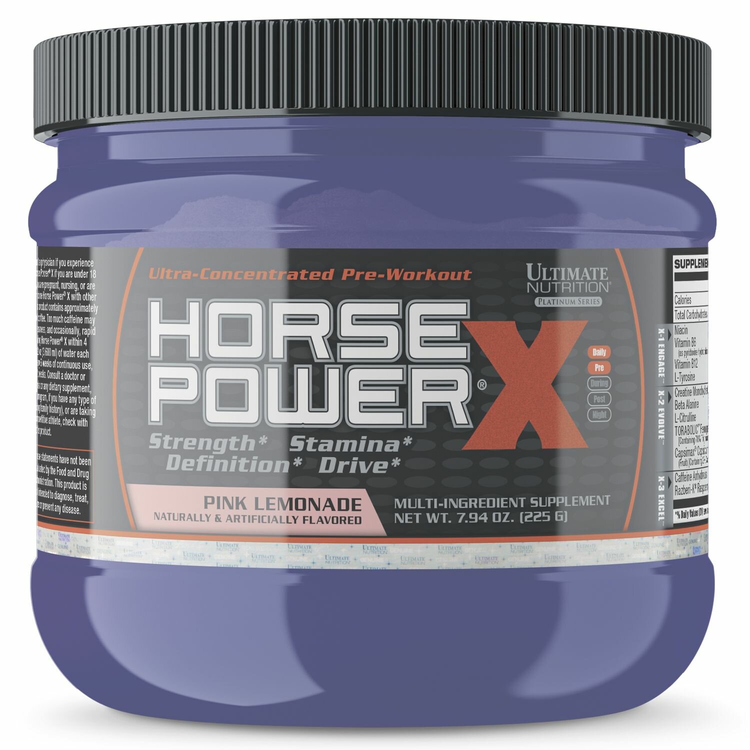 Предтренировочный комплекс Ultimate Nutrition HORSE POWRER X Розовый лимонад, порошок 225 гр