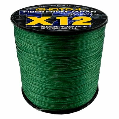 GHOTDA плетенная рыболовная леска 12+9 нитей 100м 20-120lb Зеленый, 3.0, X12 Green