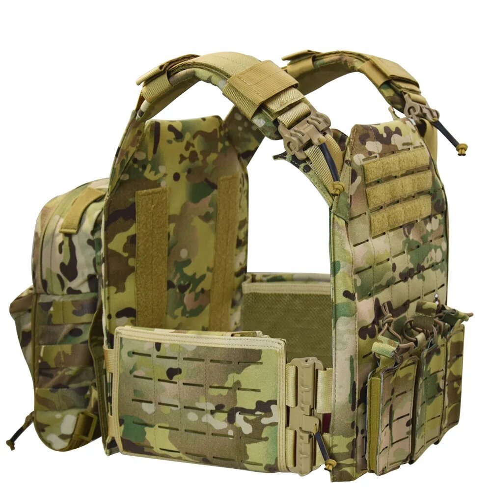 EMERSONGEARS ZH01 1000D нейлоновый быстросъемный регулируемый жилет для лазерной резки с рюкзаком для гидратации и тройным чехлом для журналов, Multicam, Мужской