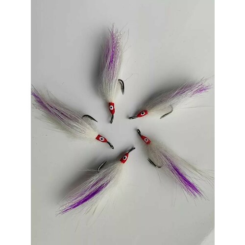 Стример на жереха на двойнике фиолетовый - 5 шт.