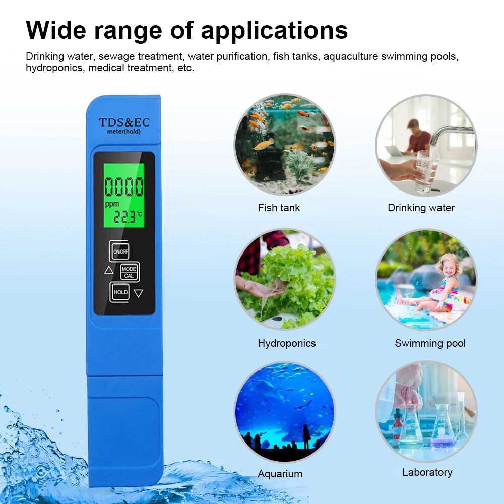 Изображение Gaqqee 3 in 1 TDS&EC&TEMP Meter, Without Battery