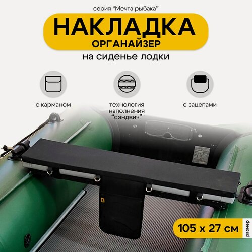 Изображение товара Накладка на сиденье лодки пвх, мягкая накладка на банку