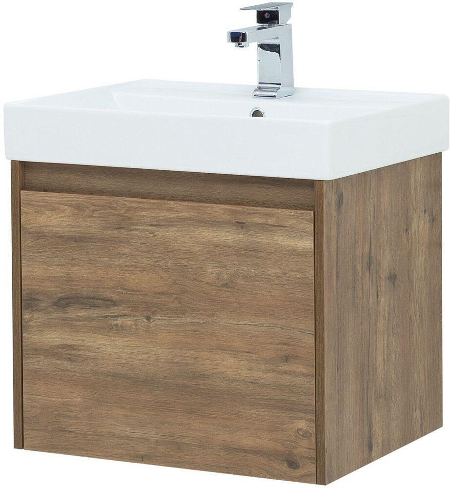 Тумба под раковину Aquanet Nova Lite 60 см 249511 с 1 ящиком, коричневый - фото №6