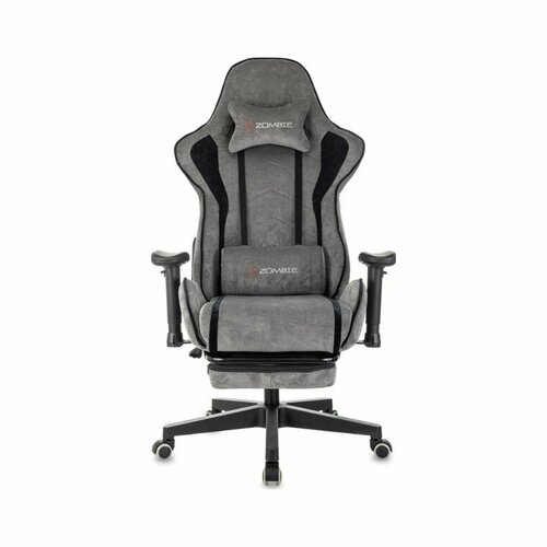 Кресло игровое Zombie Drift/F серый/черный крестов. пластик подст. для ног ZOMBIE DRIFT/F GR