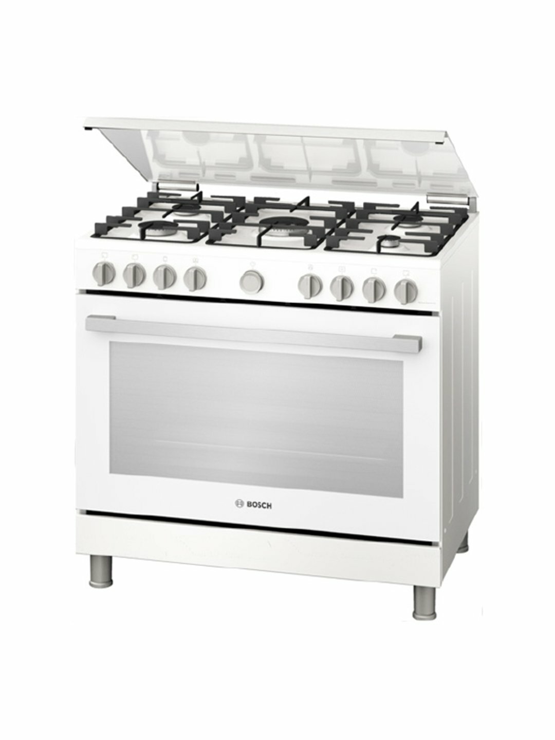 Газовая плита BOSCH HGV1F0V20S, газовая духовка, камера XXL, съемное стекло, Rotisserie