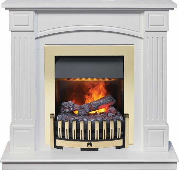 Каминокомплект Dimplex Boston - Белый (Высота 925см) с очагом Danville Brass FB2