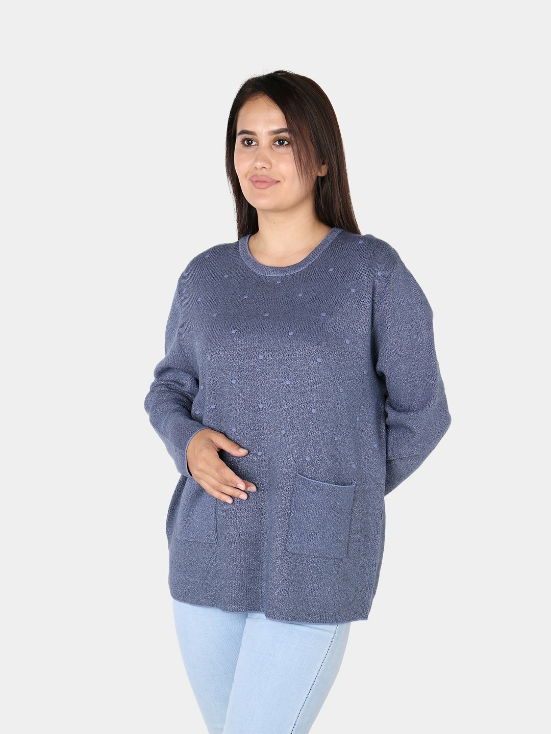 Свитер размер One Size, , синий меланж — фото 1