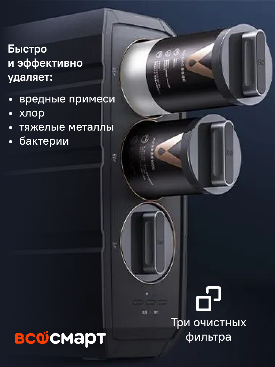 Картинки Система обратного осмоса Viomi Blues Pro 1200G (MR1223-B), умный фильтр для воды, под мойку с краном, очиститель воды