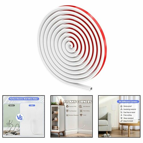 OZ-CUCR-3-метровый кабельный канал для электрических кабелей полукруглый боковой открывающийся канал 15x10 мм 669₽