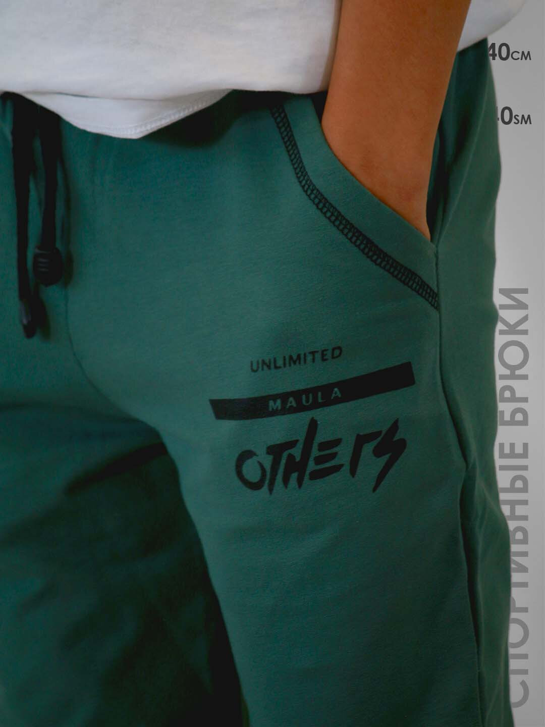 Брюки школьные Maula, размер 104, зелeный — фото 1