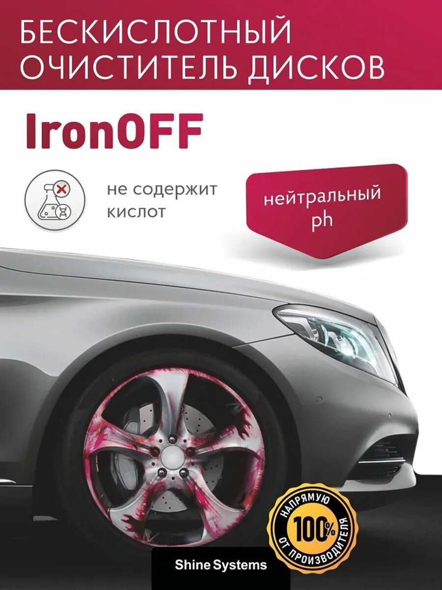 IronOFF - бескислотный очиститель дисков с индикатором Shine Systems, 750 мл — фото 1