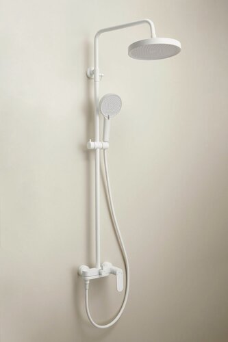 Изображение товара Душевой комплект с тропическим душем и смесителем, белый латунный Belz B24713-8