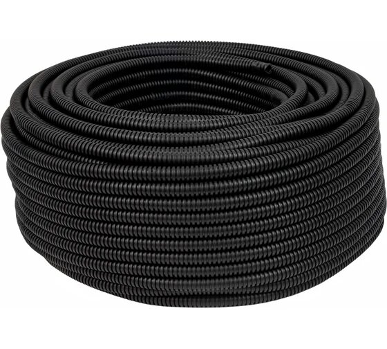 Гофрированная труба ПНД Gigant лёгкая черная D16 с зондом стойкая к УФ 100м 20116-100GI