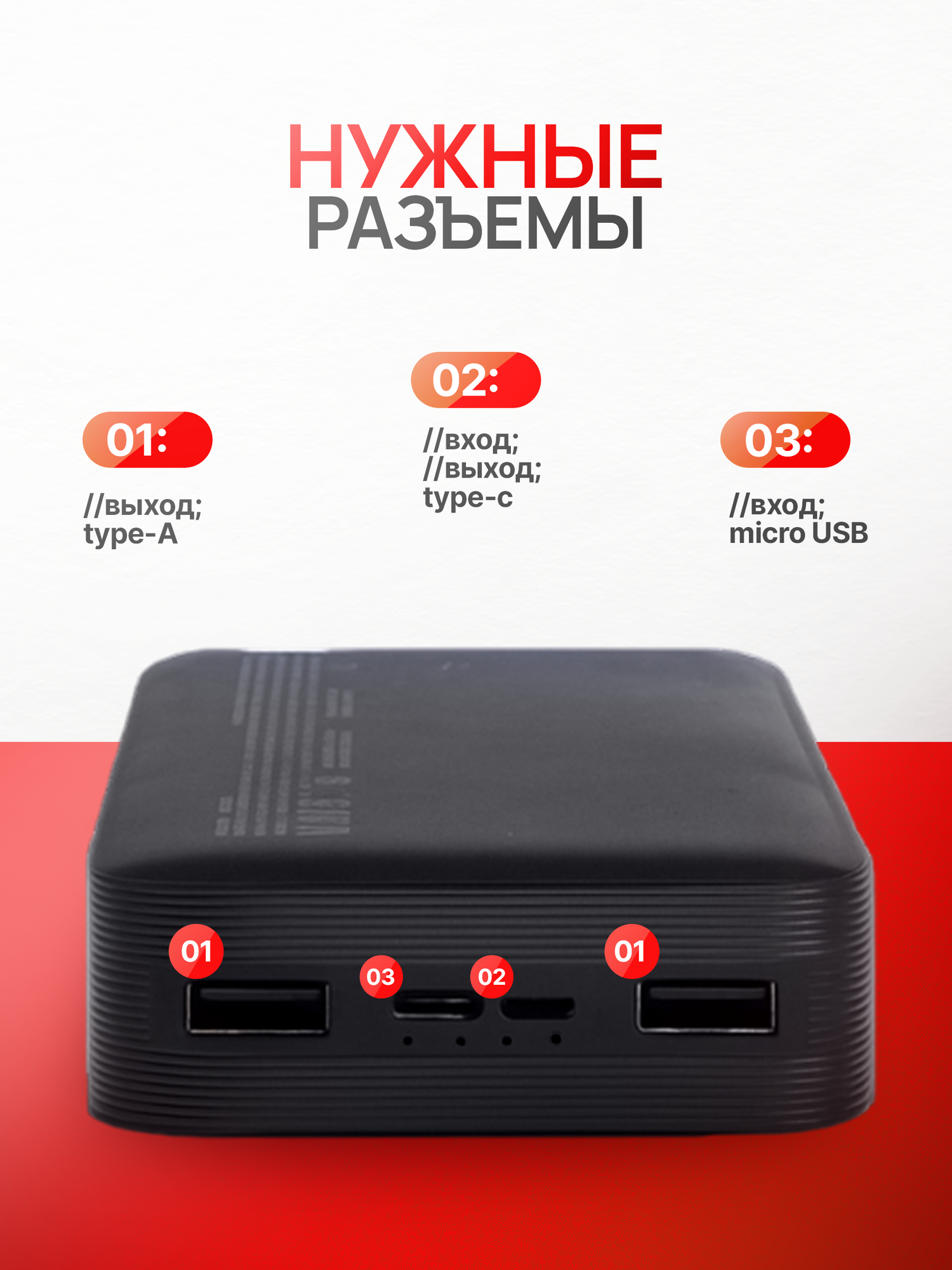 Внешний аккумулятор Повербанк 20000mAh 18W Redmi Fast Charge, быстрая зардяка Черный — фото 1