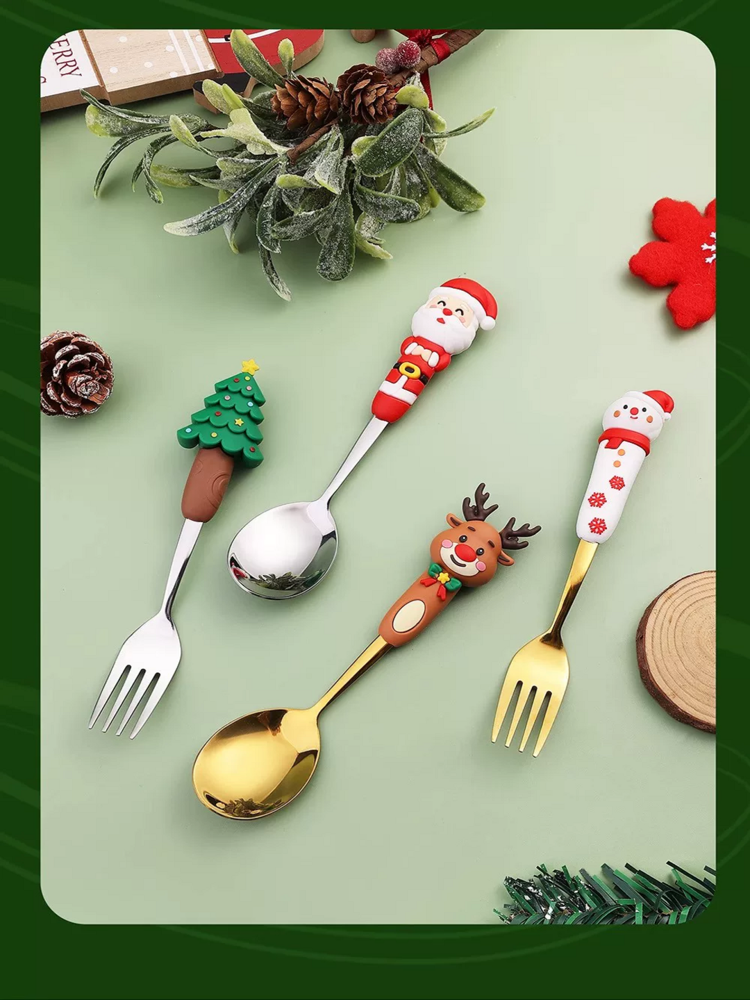 Набор столовых приборов "Новогодний подарок", для посудомойки, 2 шт