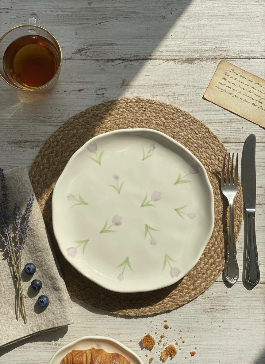 Тарелка керамическая ручной работы «Сочная вишня» 20 см, трендовая посуда