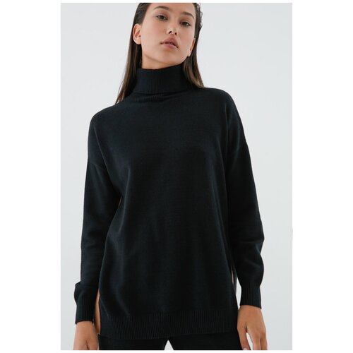 фото Удлиненный свитер 0420626826 черный 42 zarina