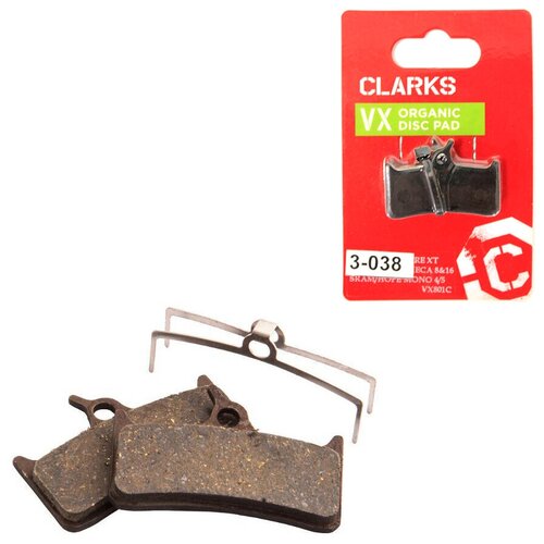 Колодки дискового тормоза колодки тормозные clarks clark s vx801с 3 038 для дискового тормоза полимерные deore xt cleg dh grimeca 8 16 sram hope mono4 5сlark s