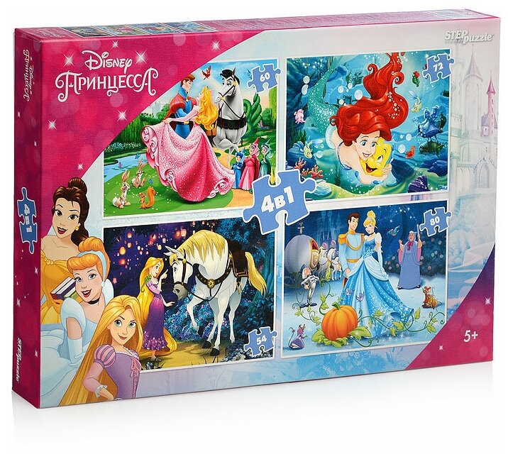 Пазлы Step Puzzle 4в1 "Принцессы Disney" Disney (92316)
