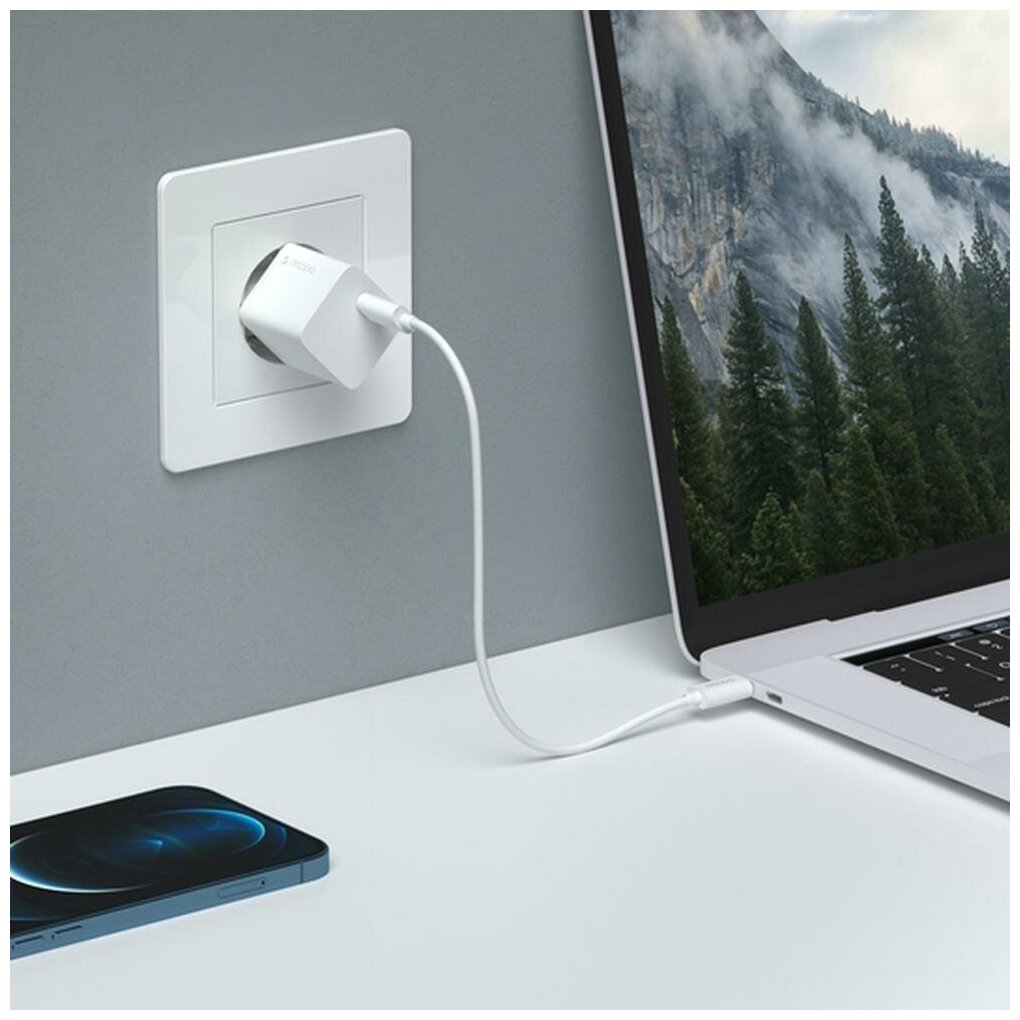 Сетевое зарядное устройство Deppa New USB-C, Power Delivery, GaN, 20Вт белый 11400 - фото №4