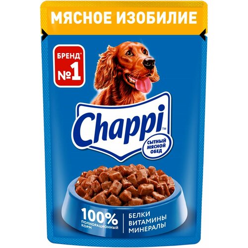 Корм консервированный для взрослых собак CHAPPI Сытный мясной обед Мясное изобилие, для всех пород, 85 г - 60 шт.