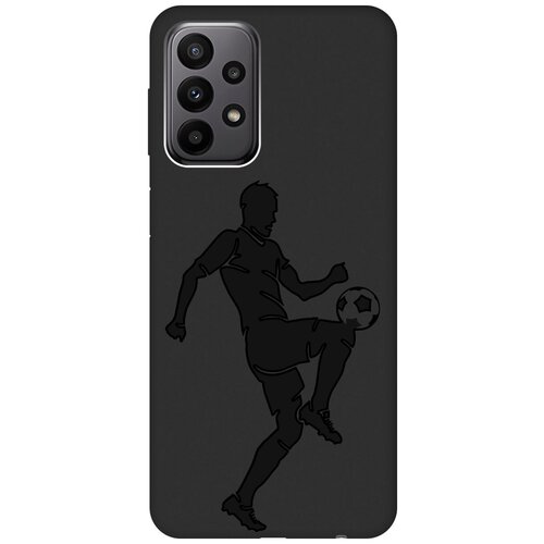 Матовый чехол Football для Samsung Galaxy A23 4G / Самсунг А23 4Г с 3D эффектом черный матовый чехол hockey для samsung galaxy a23 4g самсунг а23 4г с 3d эффектом черный