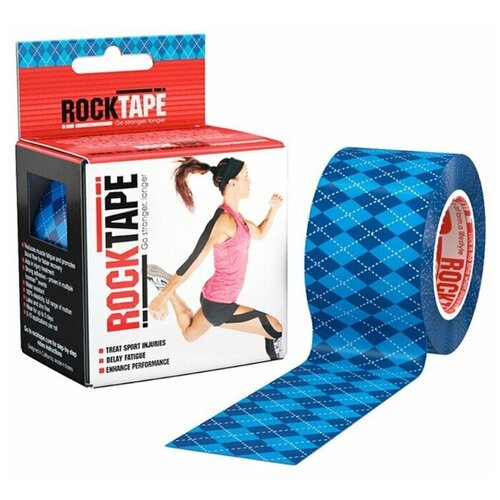 Кинезиотейп Rocktape 5 см х 5 м, синий ромб