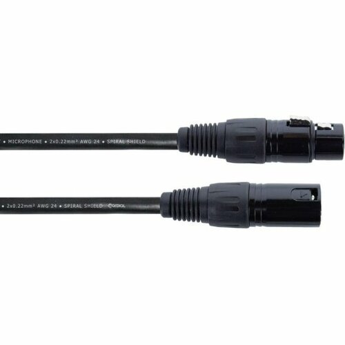 Микрофонный кабель Cordial EM 6 FM, XLR female — XLR male, 6,0м, черный isk sksd015 настольная микрофонная стойка пантограф с креплением струбцина и кабелем xlr папа xlr мама цвет черный