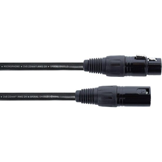 Микрофонный кабель Cordial EM 6 FM, XLR female — XLR male, 6,0м, черный