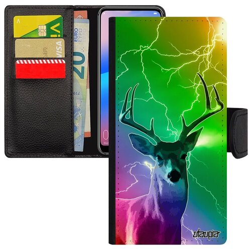 фото Ударопрочный чехол книжка на телефон // samsung galaxy a10 // "олень" рога лань, utaupia, цветной