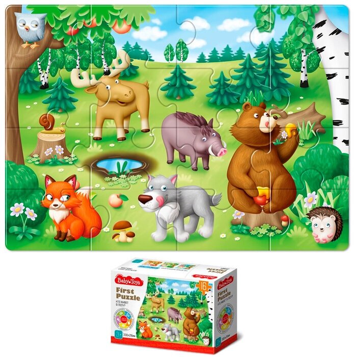 Десятое Королевство Пазл First Puzzle "Кто живет в Лесу" (16 эл) Baby Toys