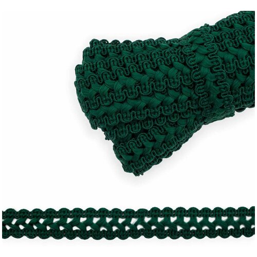 С818 Тесьма вязаная отделочная, 17 мм*10 м (т.зеленый)