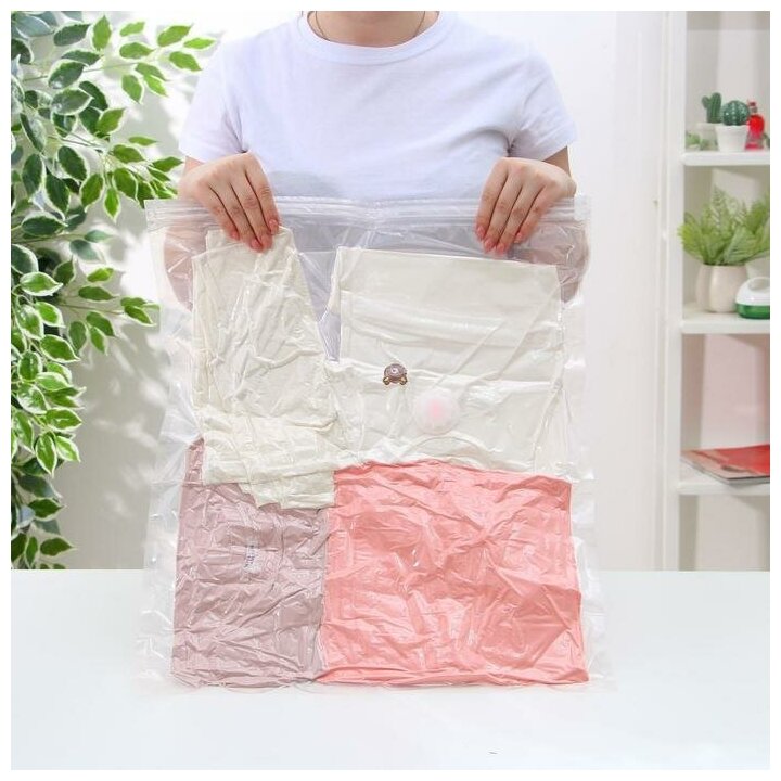 Вакуумный пакет для хранения одежды «Роза», 70x100 см, ароматизированный - фотография № 2