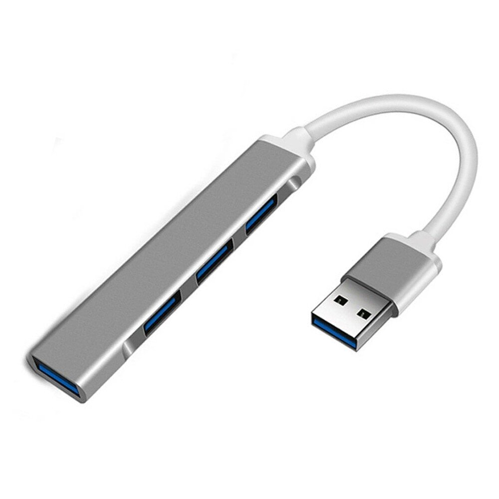 ORIENT CU-322, USB 3.0 (USB 3.1 Gen1)/USB 2.0 HUB 4 порта: 1xUSB3.0+3xUSB2.0, USB штекер тип А, алюминиевый корпус, серебристый (31234)