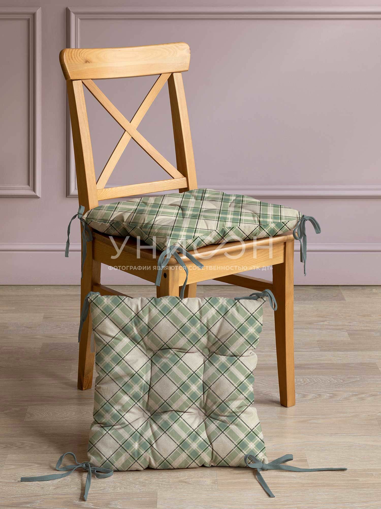 Комплект подушек на стул с тафтингом квадратных "Унисон" 40х40 (2 шт.) рис 33163-5 Skandi cell
