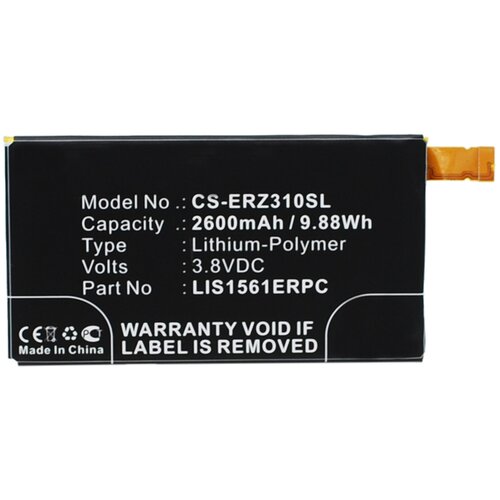 Аккумулятор CS-ERZ310SL LIS1561ERPC для Sony Xperia Z3 Compact D5803 LTE 3.8V / 2600mAh / 9.88Wh дисплей для sony e5303 xperia c4 e5333 xperia c4 dual в сборе с тачскрином белый