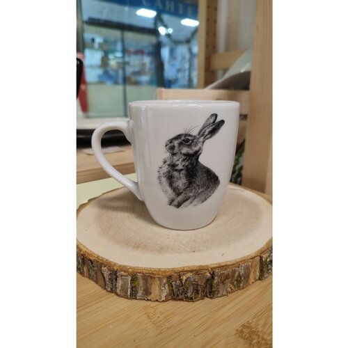 Кружка с кроликом фарфоровая