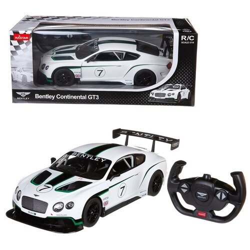 Машина р/у 1:14 Bentley Continental GT3, цвет белый 27MHZ