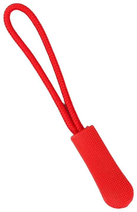 Арт Узор Пуллер для молнии, 2,5 см, 6 x 0,8 см, 10 шт, цвет чёрный/красный