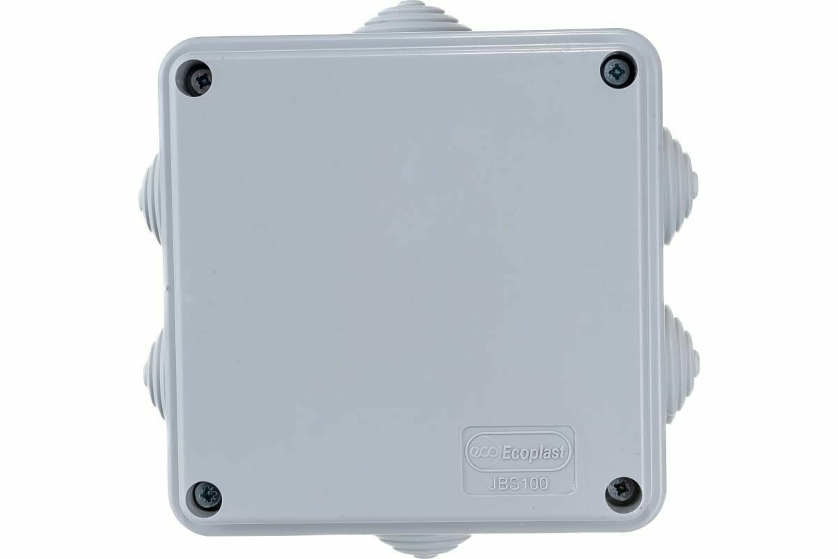 Коробка распределительная Экопласт100х100х55 мм цвет серый, IP55 - фото №2
