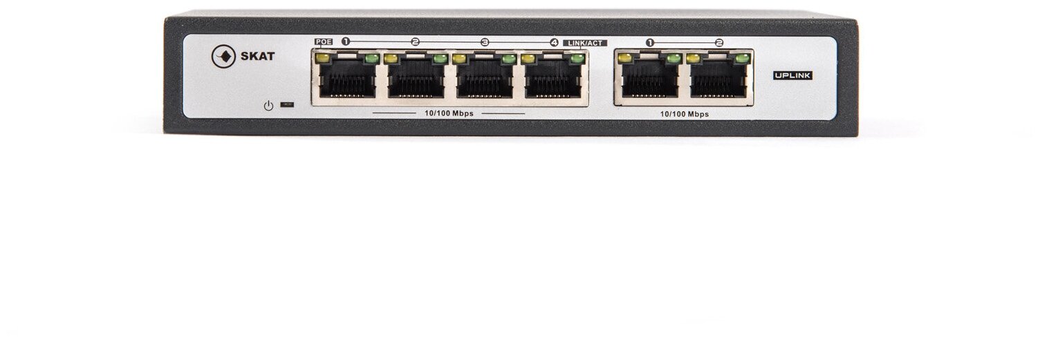 SKAT PoE-4E-2E PoE коммутатор Бастион