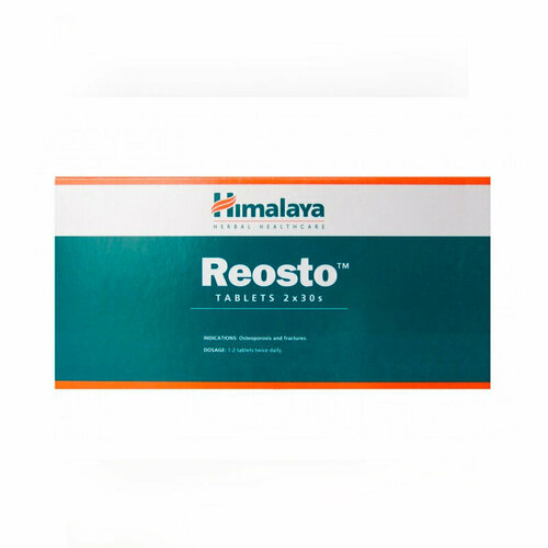 Таблетки Реосто Хималая (Reosto Himalaya) для быстрого заживления переломов, при дефиците кальция, для укрепления костной ткани, 2х60 таб.