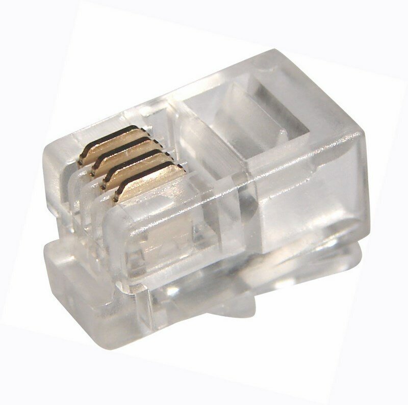 Разъем телефонный UTP RJ-9 (4P4C), CAT 3 PROconnect 100 шт арт. 05-1001-3