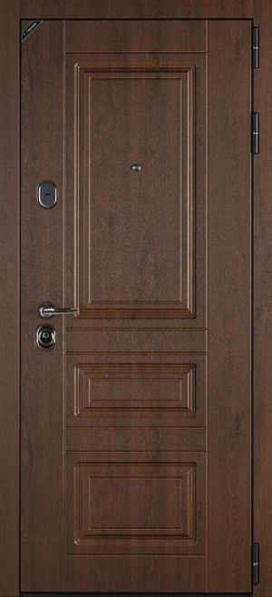 Входная дверь МДФ/МДФ Рим,960x2050мм,Дуб темный/Сандал белый. Правая. - фотография № 1