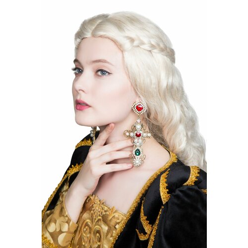 фото Серьги театр имперских зрелищ, красный, белый