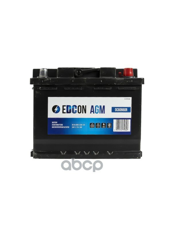 EDCON DC60660R DC60660R_аккумуляторная батарея! 195/179 евро 60Ah 660A 242/175/190 B13 AGM\