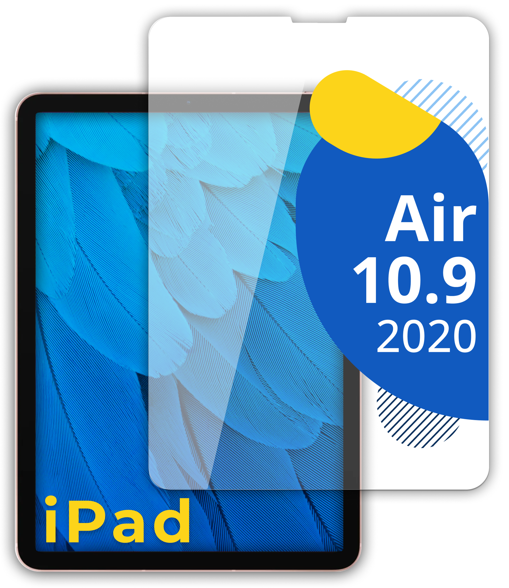 Защитное противоударное стекло для планшета Apple iPad Air (2020) 10.9" / Полноэкранное закаленное стекло на Эпл Айпад Аир 2020 10.9 / Прозрачное